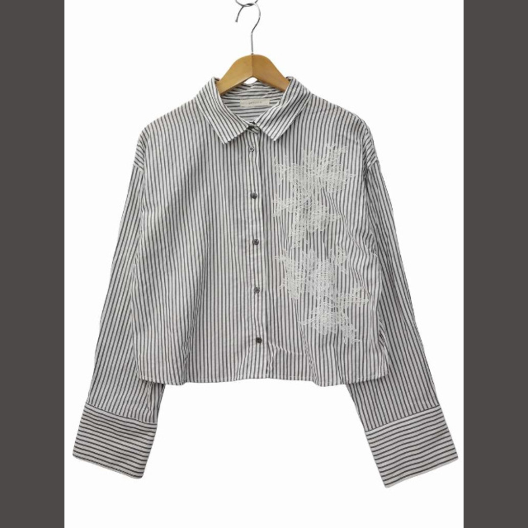 other(アザー)のgossara ゴザラ モチーフレース ストライプ シャツ F オフホワイト レディースのトップス(シャツ/ブラウス(長袖/七分))の商品写真
