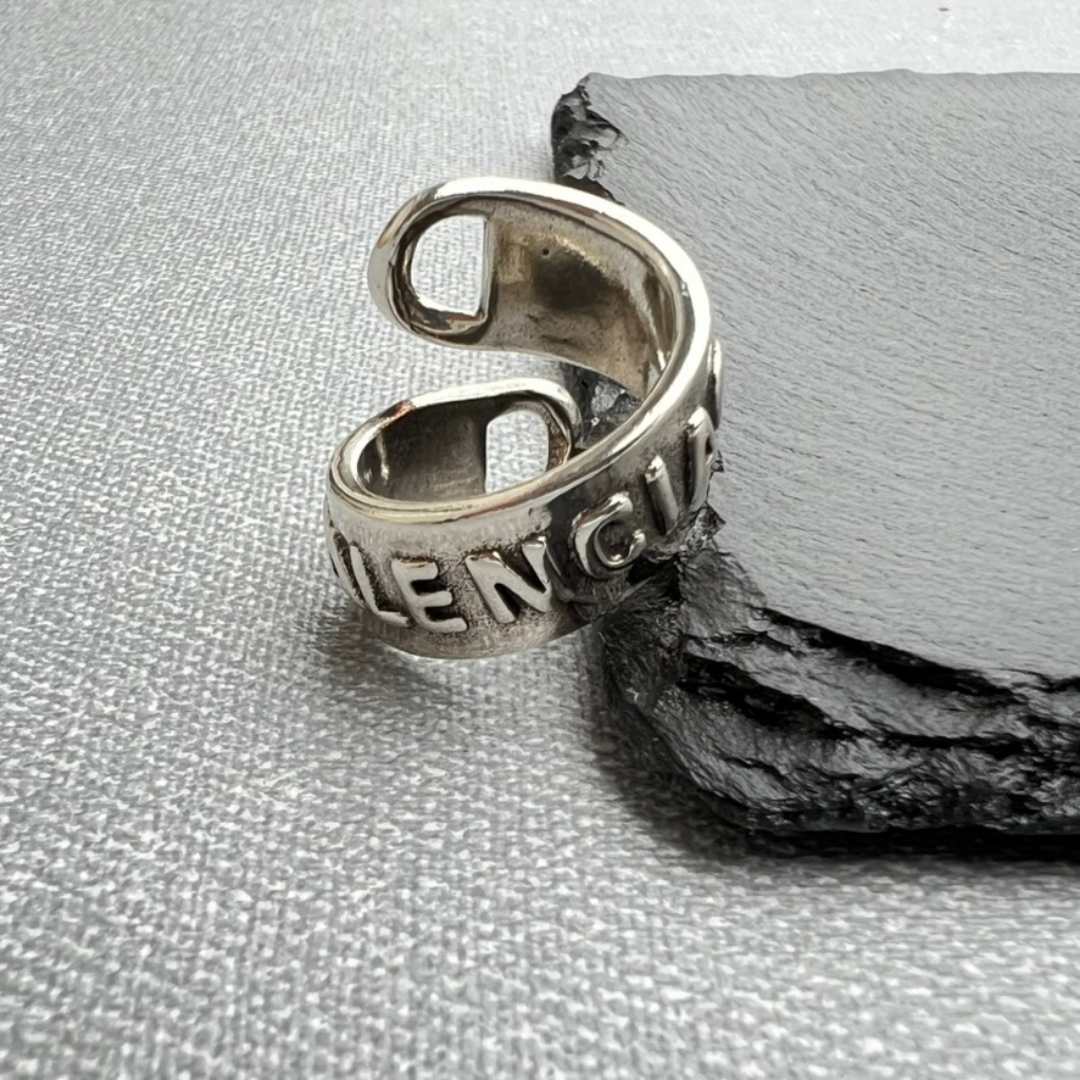 シルバー925 ウェーブリング ユニセックス オープンリング バレンシアガ BALENCIAGA - シルバー925 ウェーブリング ユニセックス