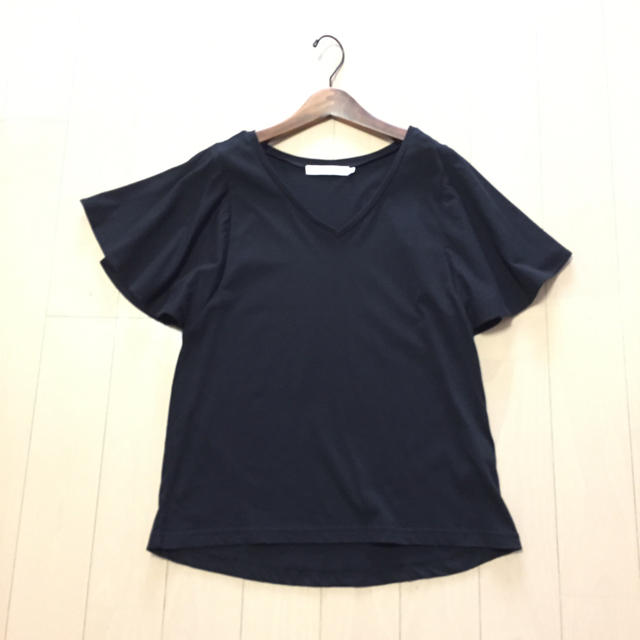 AZUL by moussy(アズールバイマウジー)の専用です❣️コットン天竺ラッフルスリーブPO Tシャツ 黒  レディースのトップス(Tシャツ(半袖/袖なし))の商品写真