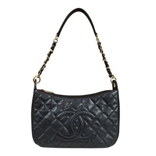 シャネル(CHANEL)のシャネル ココマーク ショルダーバッグ キャビアスキン A20993 ブラック レディース CHANEL  中古(ショルダーバッグ)