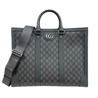 グッチ ラージトート オフィディア トートバッグ GGスプリームキャンバス 724665 グレー メンズ GUCCI 中古