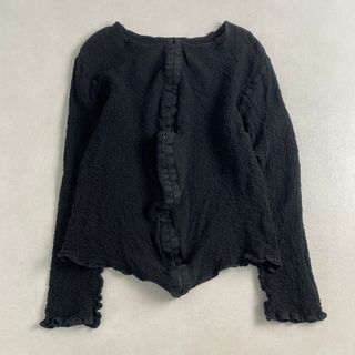 イッセイミヤケ(ISSEY MIYAKE)のイッセイミヤケ me 長袖トップス プリーツ風 ストレッチ ブラック(カットソー(長袖/七分))