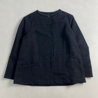 マルニ(MARNI)の美品 マルニ ジャケット ノーカラー イタリア製 ネイビー MARNI 38(ノーカラージャケット)