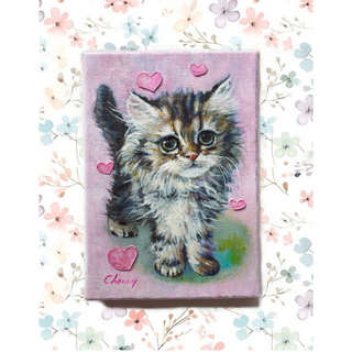 【一点物】『　ベイビー　(チンチラゴールデン)　』油絵　SM号キャンバス　原画(絵画/タペストリー)