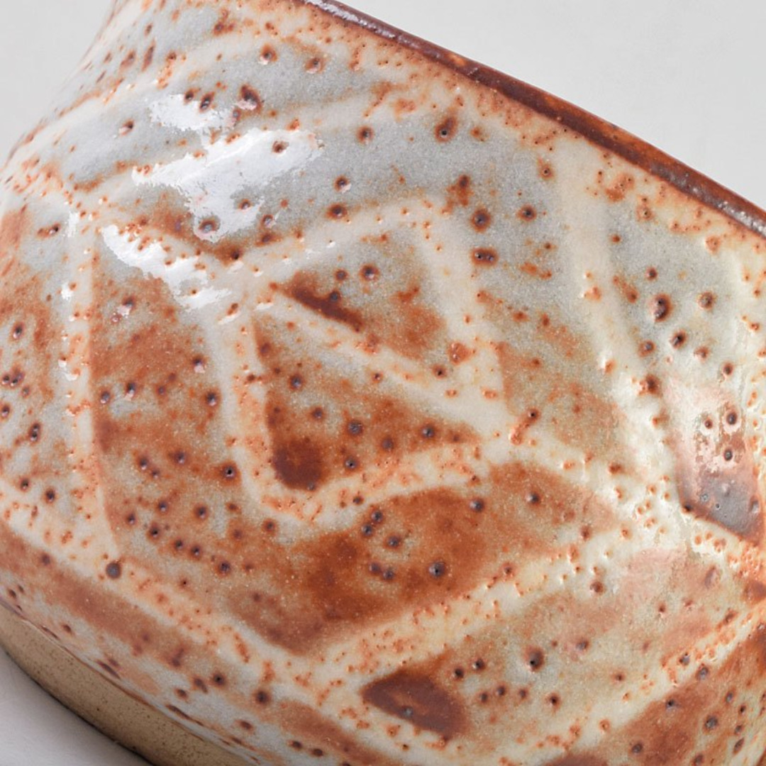 茶道具　人間国宝　鈴木蔵作　鼠志野　茶碗　仕覆付　共箱　M　R9199 茶道具 人間国宝 鈴木蔵作 鼠志野 茶碗 仕覆付 共箱 M R9199