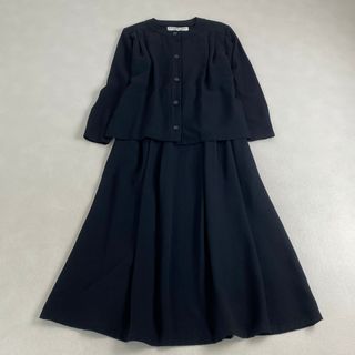クリスチャンディオール(Christian Dior)の美品 クリスチャンディオール セットアップ ノーカラー　ロングスカート ブラック(礼服/喪服)