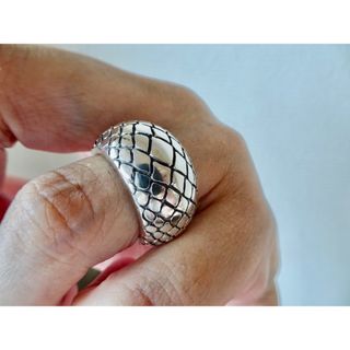 仁尾彫金『パイソン甲丸リング』ハンドメイド418b
