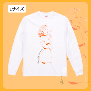n851【新品未使用】ロングスリーブ Tシャツ レトロ ピンナップガール(Tシャツ/カットソー(七分/長袖))