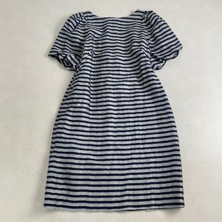 アドーア(ADORE)の美品 アドーア ワンピース ADORE　ボーダー パフスリーブ 半袖(ロングワンピース/マキシワンピース)