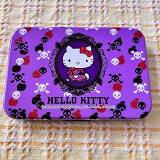 ハローキティ(ハローキティ)の激レア☆平成レトロ☆ハローキティ　ドクロ　スカル　缶ケース(キャラクターグッズ)