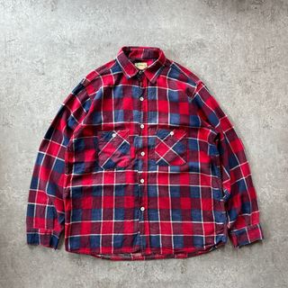 ファイブブラザー(FIVE BROTHER)の60s70s ファイブブラザー プリントネルシャツ USA製 レッド×ネイビー(シャツ)