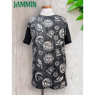 太陽＆月Tシャツ　エスニック　目　ヒッピー　サイケ　個性派　太陽　サン＆ムーン