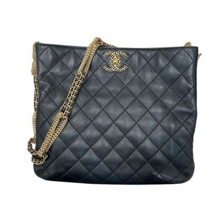 シャネル(CHANEL)のCHANEL シャネル チェーンホーボーバッグ 黒 ブラック ショルダーバック 肩掛け ココマーク チェーンココ マトラッセ ワンショルダー カーフスキン レディース 【ブランドギャラリー東心斎橋店】(ショルダーバッグ)