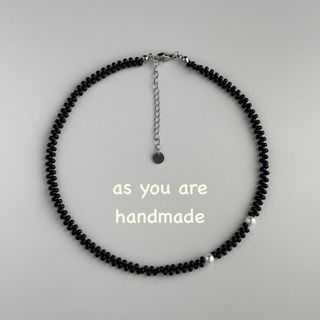 【Noir pearl choker】 ビーズ チョーカー / ビーズネックレス