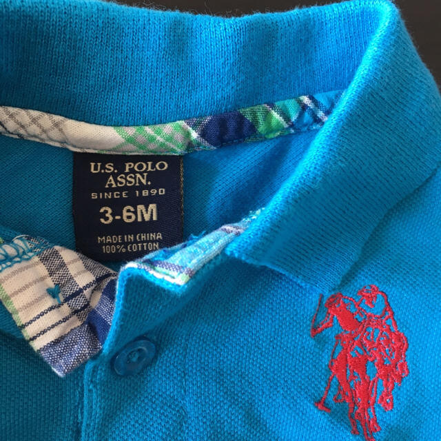【2点セット】USポロ  ポロシャツ  チェック柄パンツ  サイズ60 キッズ/ベビー/マタニティのベビー服(~85cm)(Ｔシャツ)の商品写真