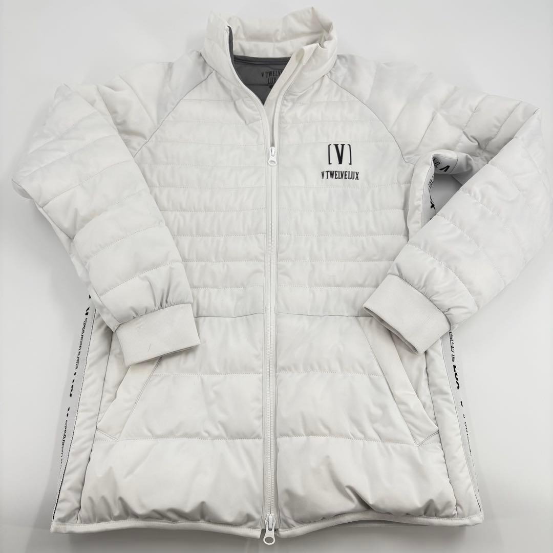 美品　V12 ダウンジャケット　ゴルフ　レディース　ホワイト　中綿　M　473 美品 V12 ダウンジャケット ゴルフ レディース ホワイト 中綿 M 473