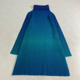 プリーツプリーズイッセイミヤケ(PLEATS PLEASE ISSEY MIYAKE)のプリーツプリーズ　カットソー　極美品・未使用級　ロングワンピース グラデーション(カットソー(長袖/七分))