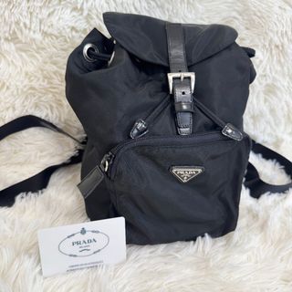 プラダ(PRADA)の【美品】PRADA プラダ ミニリュック バックパック 三角ロゴ ナイロン 黒(リュック/バックパック)