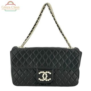 シャネル(CHANEL)のCHANEL シャネル ウエストミンスター マトラッセ ビジュー チェーンショルダーバッグ A39011 ラムスキン 黒 ブラック 17番台(2012~2013) レディース ハンドバッグ 中古美品(ショルダーバッグ)