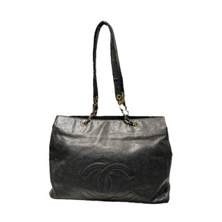 シャネル(CHANEL)の　シャネル CHANEL ココマークチェーントート ブラック/ゴールド金具 キャビア レディース トートバッグ(トートバッグ)