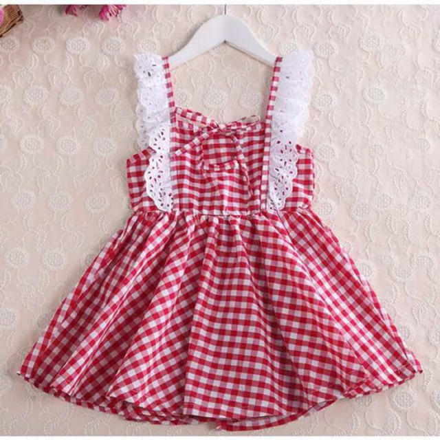 ワンピース  女の子  子供  キッズ  チェック柄   キッズ/ベビー/マタニティのキッズ服女の子用(90cm~)(ワンピース)の商品写真