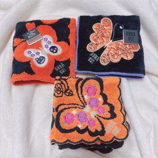 【美品】ANNA SUI タオル アナスイ ハロウィン ハンカチ 3枚セット