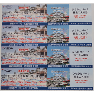 ひらかたパーク 入園券 4枚ほか 2026年1月期限 -c(遊園地/テーマパーク)