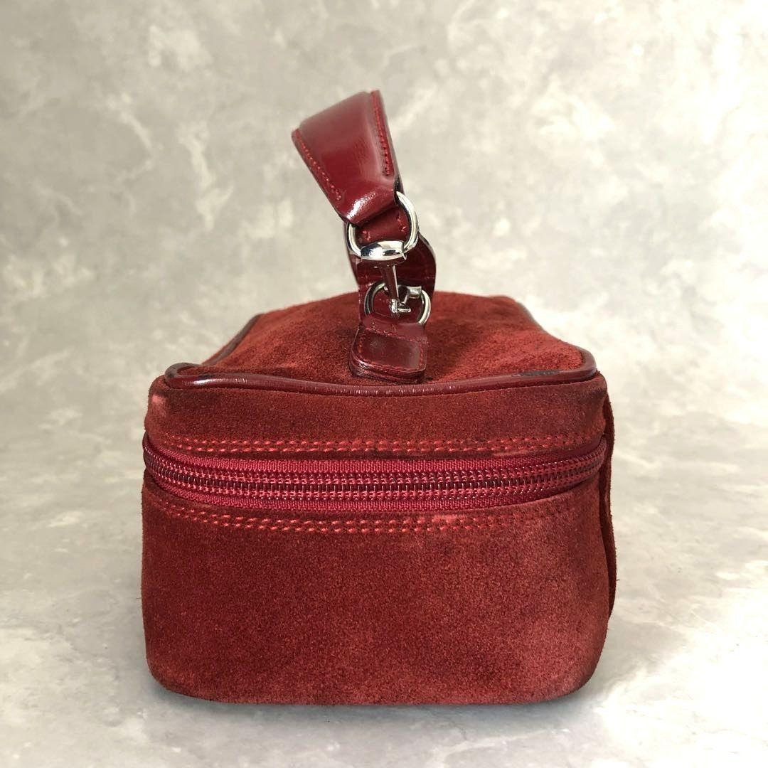 GUCCI - ☆GUCCI☆バニティバッグ スエードレザー レッド バーガンディ
