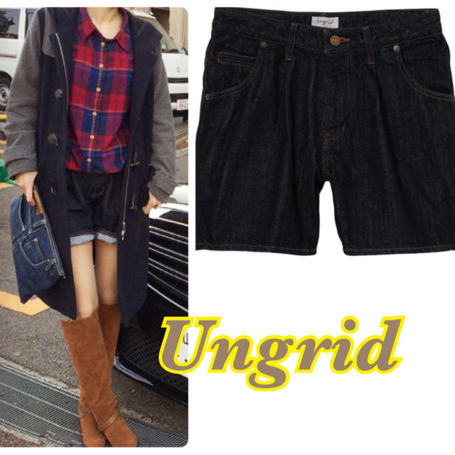 Ungrid(アングリッド)のUngrid ♡タックデニムショートパンツ レディースのパンツ(ショートパンツ)の商品写真