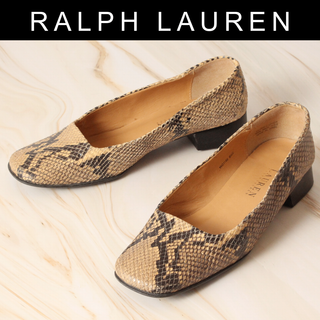 ラルフローレン(Ralph Lauren)の【希少】 ラルフローレン フラットパンプス パイソン柄 6.5 23.5cm相当(ハイヒール/パンプス)