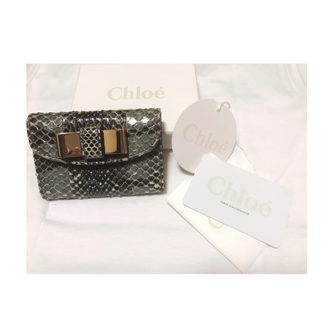 Chloe(クロエ)のクロエ chloe ヘビ皮 折りたたみ 財布 ミニ レディースのファッション小物(財布)の商品写真