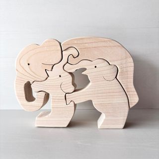ハンドメイド　ゾウの親子