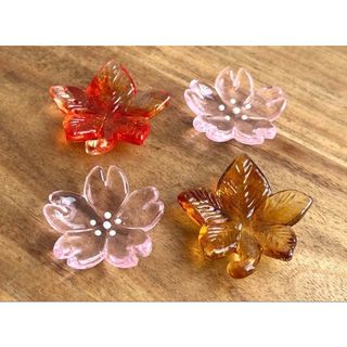 【新品】ガラスの箸置き(4つ)(テーブル用品)