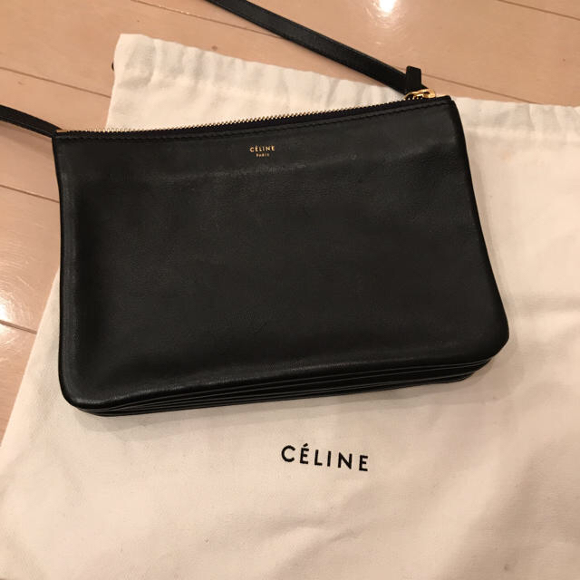 ショルダーバッグセリーヌ CELINE トリオ スモール 濃紺 本物