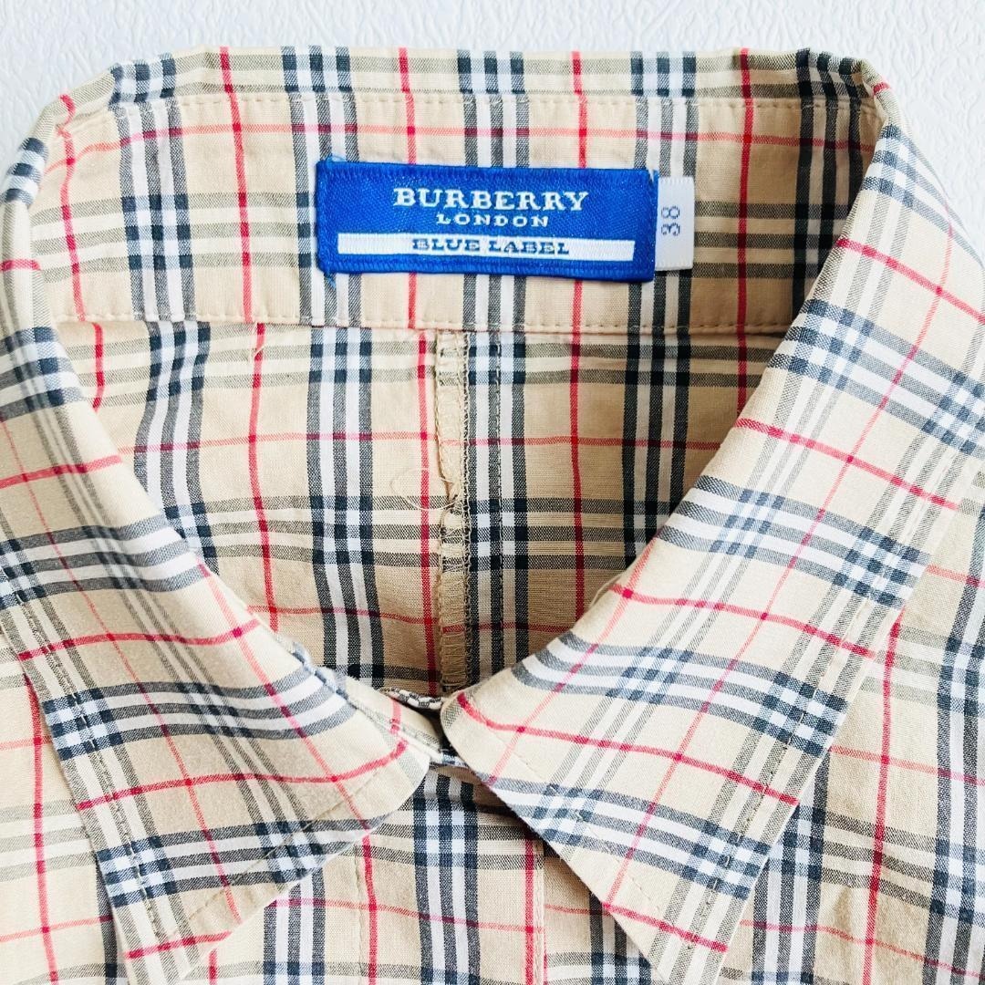 BURBERRY BLUE LABEL(バーバリーブルーレーベル)の美品　バーバリーブルーレーベル　ノバチェック　レディースシャツ　ホース刺繍ロゴ レディースのトップス(シャツ/ブラウス(長袖/七分))の商品写真