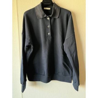 ザロウ(THE ROW)のTHE  ROW  ザロウ　ポロXS　新品　タグ付き　ネイビーコットン(Tシャツ(長袖/七分))