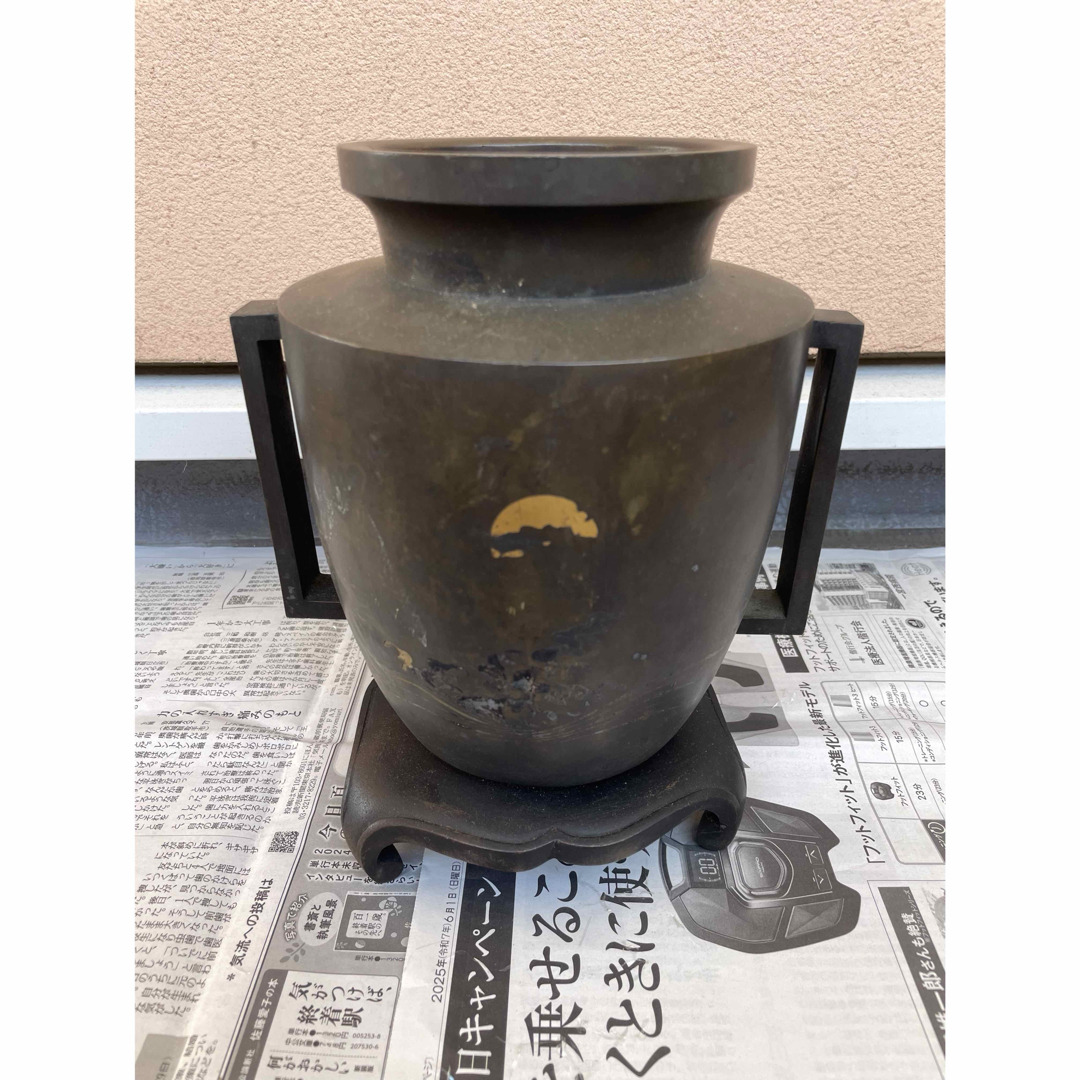 骨董品 金属製 壺 釜