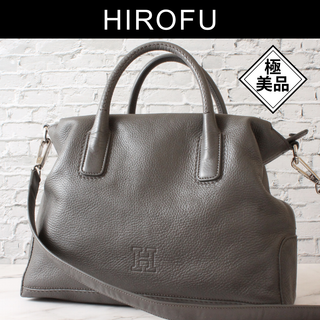 ✨極美品✨ ヒロフ デュオ ハンドバッグ ショルダーバッグ 2way グレー系(ハンドバッグ)