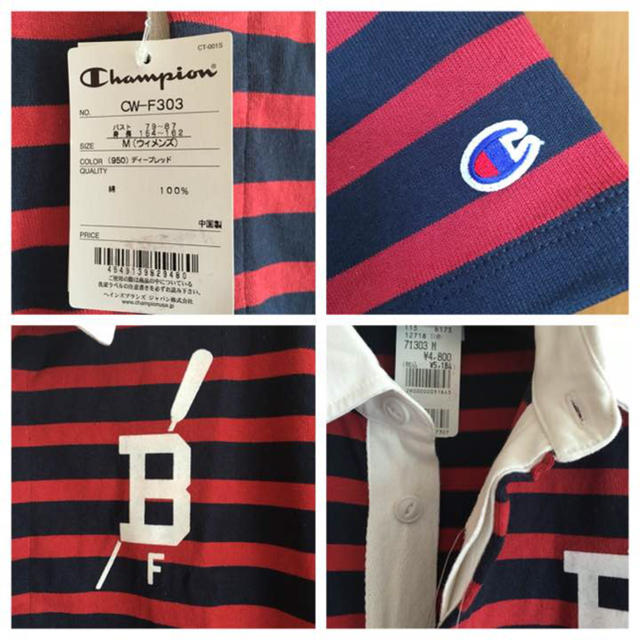 Champion(チャンピオン)の新品♡Champion ラグビーワンピース ♡定価 5292 ♡ボーダー柄 レディースのワンピース(ひざ丈ワンピース)の商品写真