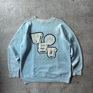 ヴィンテージ(VINTAGE)の60s ヴィンテージスウェット USA製 カレッジロゴ WSU ライトブルー(スウェット)