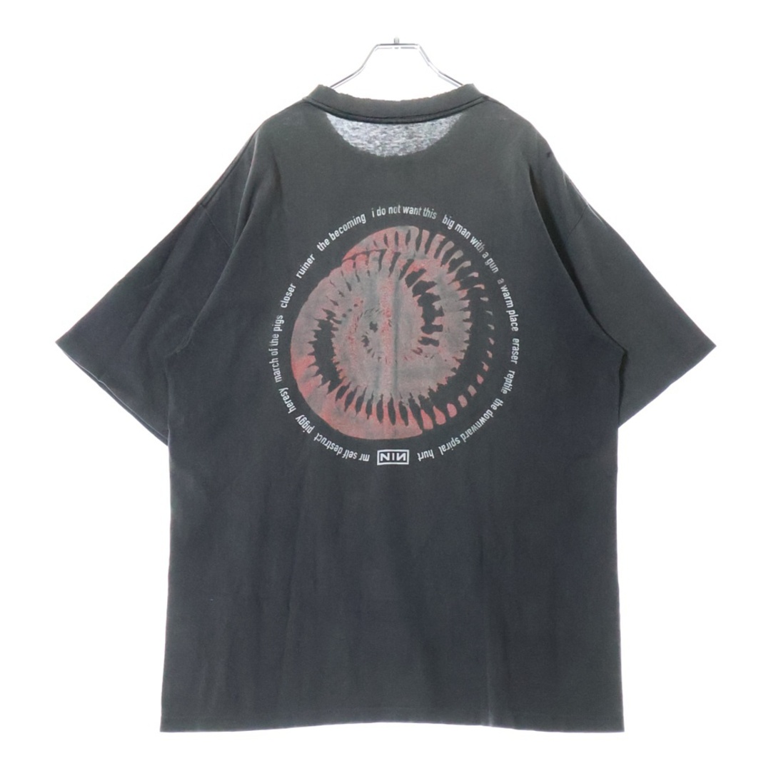 VINTAGE ヴィンテージ 90s NINE INCH NAILS The Downward Spiral ナインインチネイルズ ロゴ両面プリント半袖Tシャツ カットソー ブラック 激レア 90´S NINE INCH NAILS Tシャツ ヴィンテージ XL