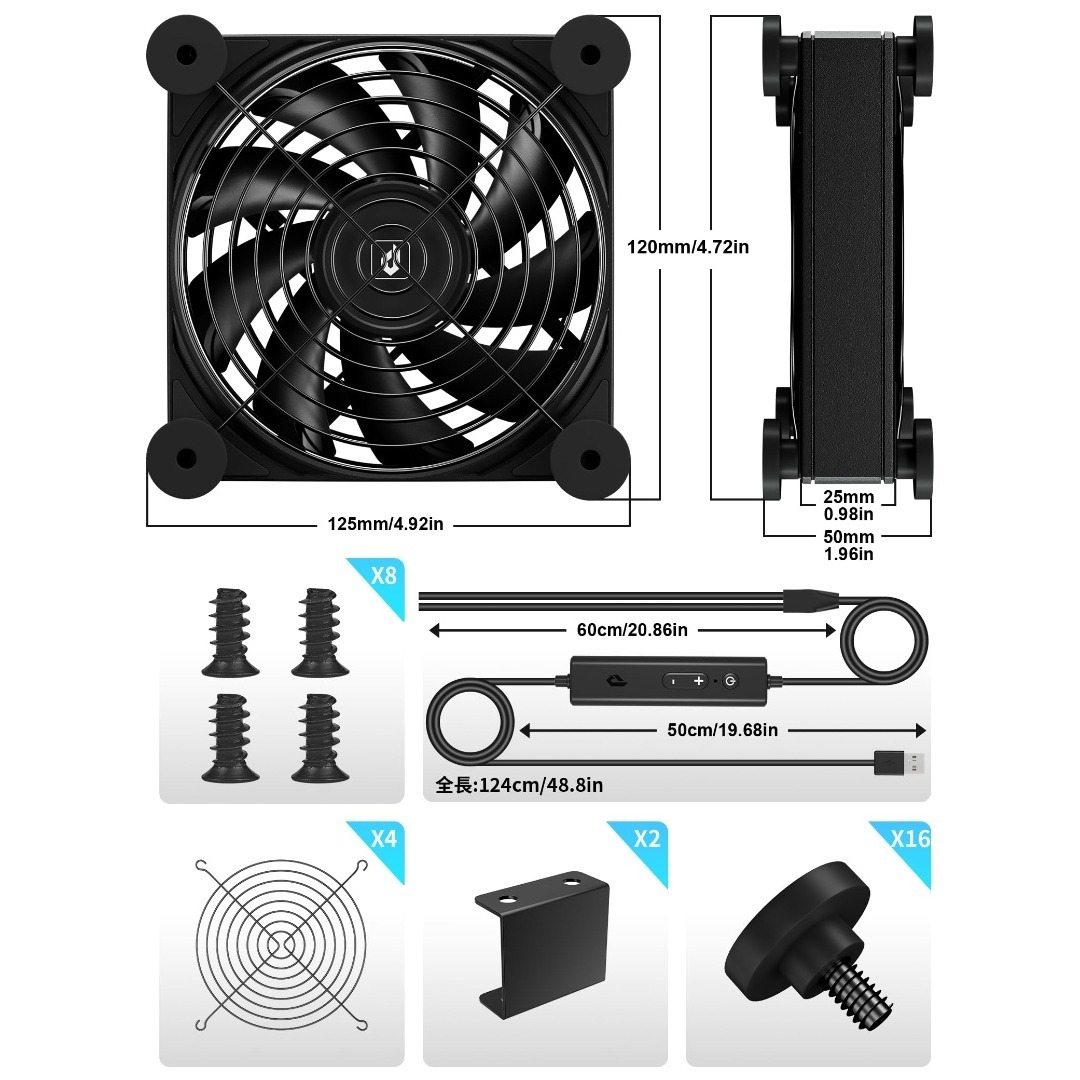 【特価セール】upHere USB冷却ファン 12cm 静音 強力 2連 5V  スマホ/家電/カメラのPC/タブレット(PC周辺機器)の商品写真