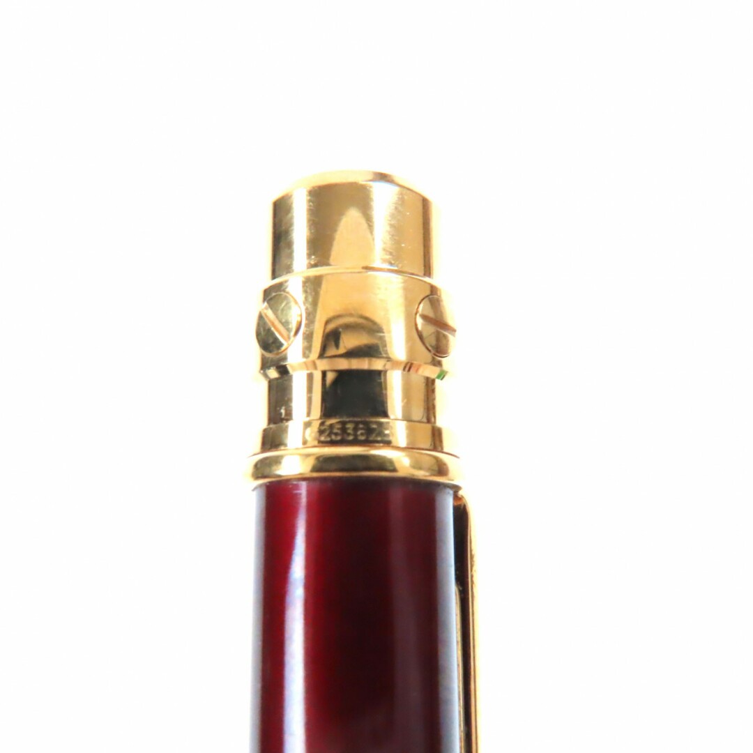 Cartier(カルティエ)の良品▼Cartier カルティエ サントス ドゥ カルティエ ー ロゴ刻印入り ツイスト式 ボールペン ボルドー ゴールド フランス製 メンズ 筆記確認済み インテリア/住まい/日用品の文房具(ペン/マーカー)の商品写真