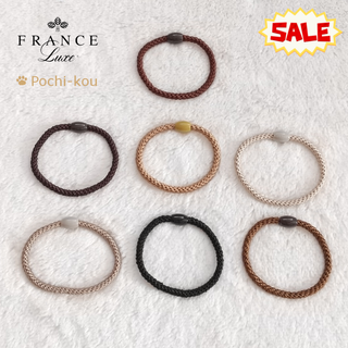 フランスラックス(France Luxe)のセール フランス ラックス ナローグラブ ポニー ヘアゴム キャメルバック 7個(ヘアゴム/シュシュ)