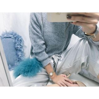 ザラ(ZARA)の♡ヴィトンさん専用♡ZARA メタリックワイドパンツ シルバー(カジュアルパンツ)