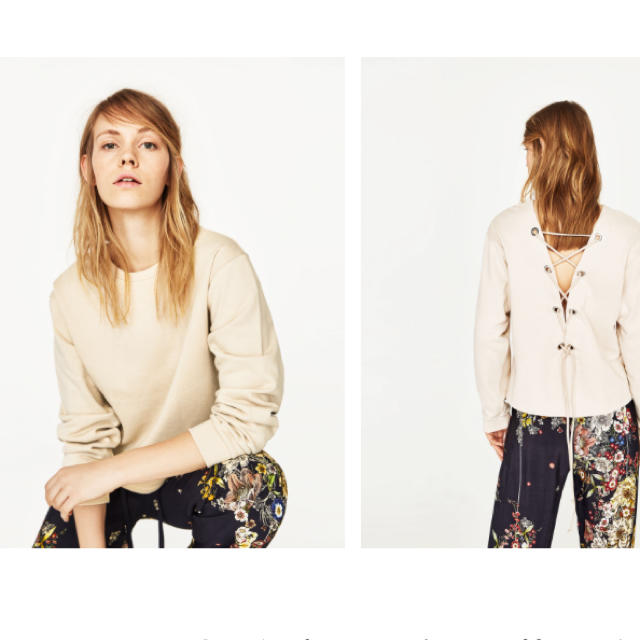 ZARA(ザラ)のZARA  バックレースアップスウェット レディースのトップス(トレーナー/スウェット)の商品写真