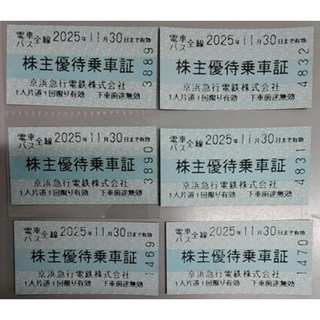 京急　株主優待券   ６枚セット（３往復分）(鉄道乗車券)