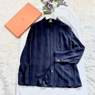 エルメス(HERMES)の極美品★HERMES★2023★シルク★総刺繍★シェーヌダンクル★ブラウス(シャツ/ブラウス(長袖/七分))