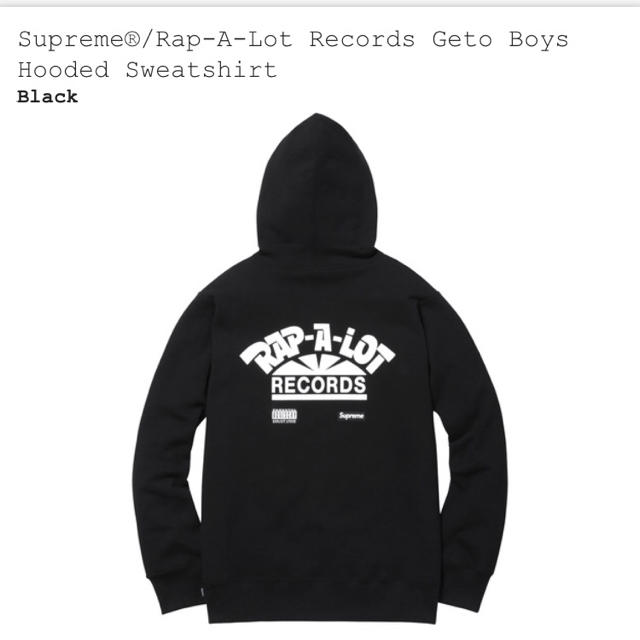 Supreme Rap-A-Lot Records Geto パーカー　L 黒