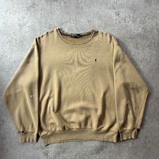 90s ラルフローレン スウェット ブラウンベージュ L ボロ